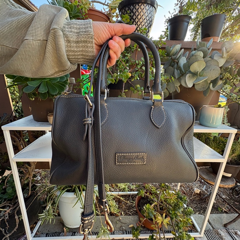 Dooney & Bourke Charcoal Gray Pebbled Leather Satchel